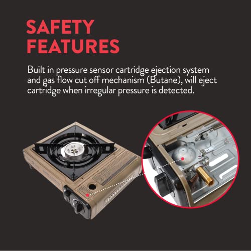 Portable Dual Fuel Propane Butane Stove with Carrying Case O665