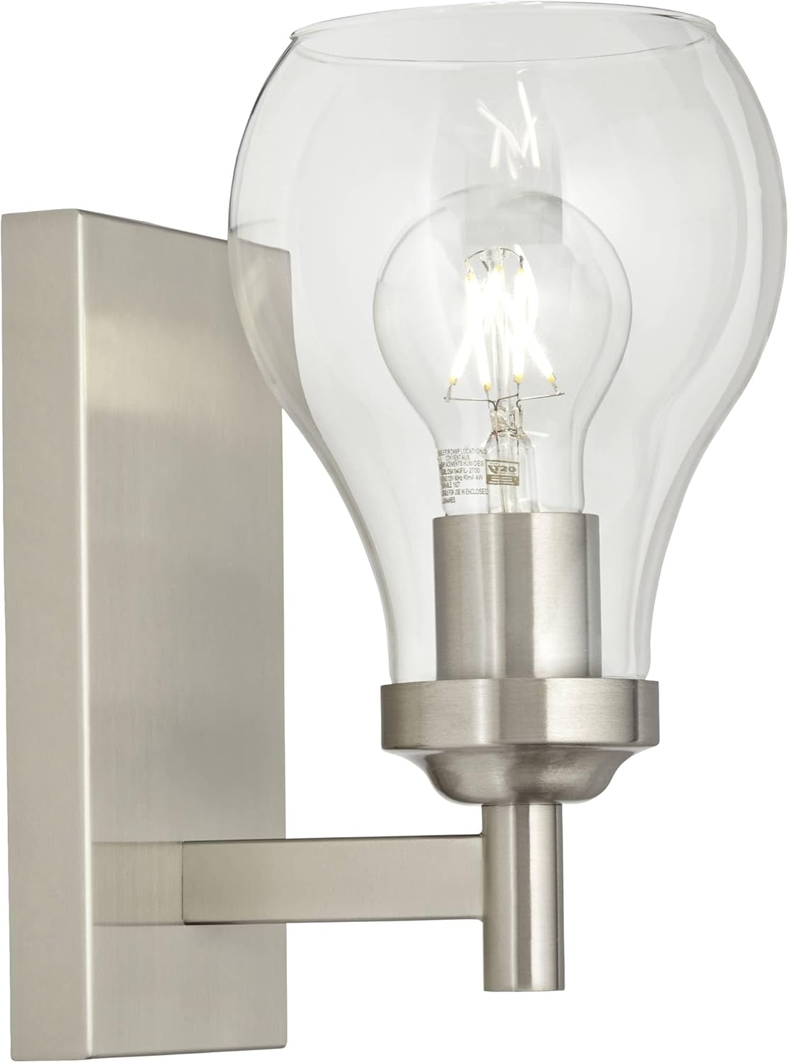 Set of 2 Brushed Nickel Wall Light Sconces B975049