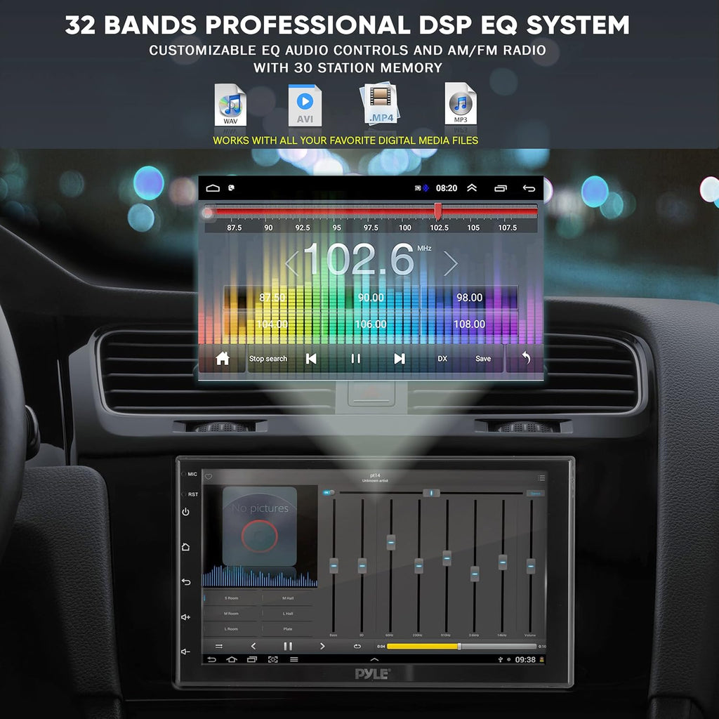 Double DIN 7inch HD 1080p Touch Screen Car Stereo Receiver with Bluetooth H992