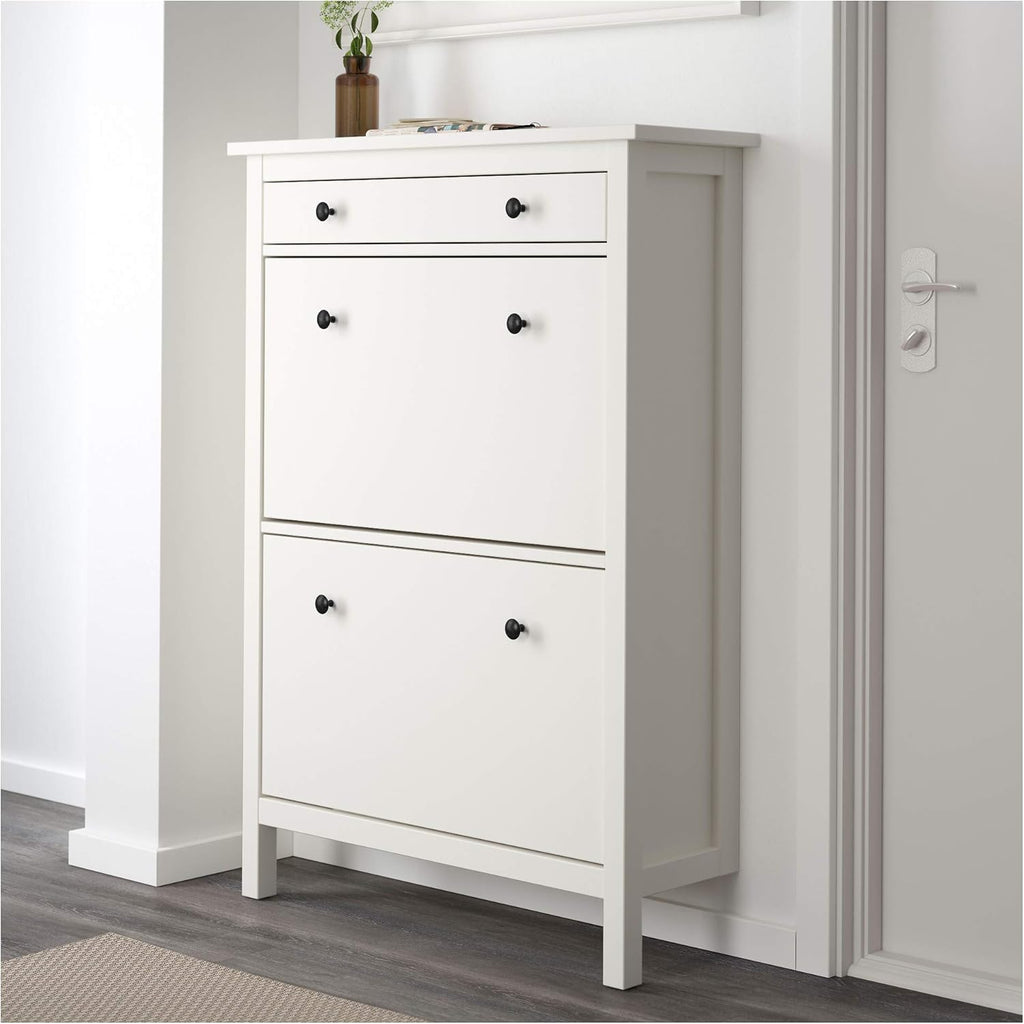White 2 Compartment Shoe Cabinet H671