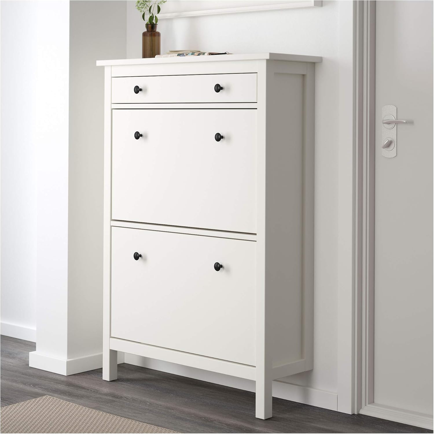 White 2 Compartment Shoe Cabinet H671