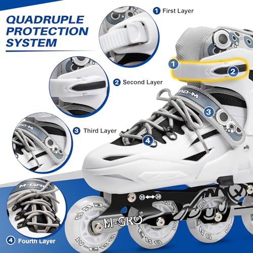 Adjustable Inline Skates with Full Light Up Wheels and Tool I2151