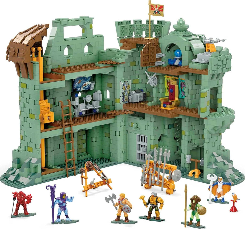 Castle Grayskull Building Set with 3508 Pieces, 6 Poseable Micro Action Figures, 13+ Inches Tall A63172