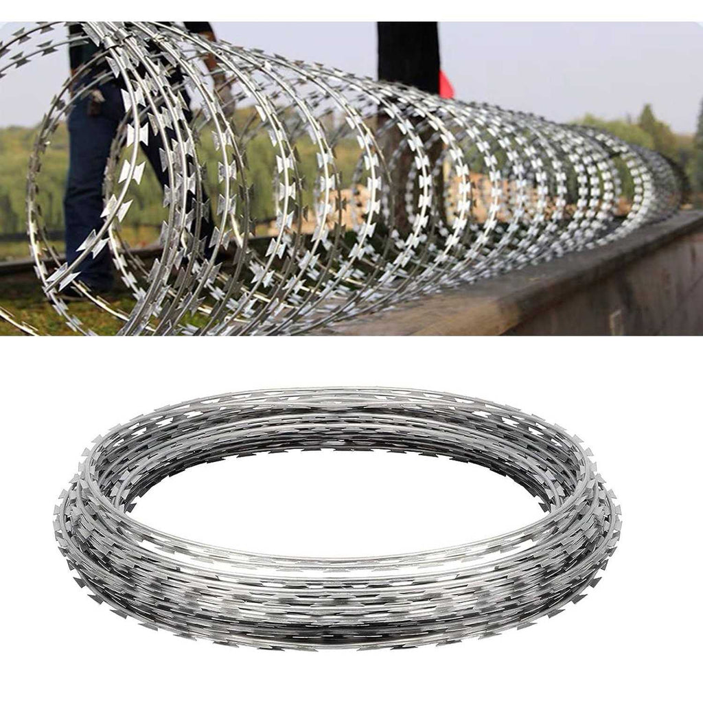 Galvanized Barbed Wire Razor Ribbon, 98 Feet per Roll U801