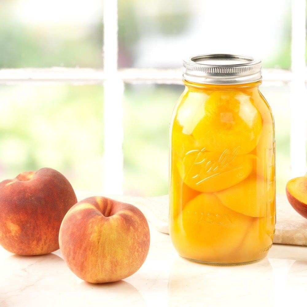 Clear Quart Mason Jar with Lid and Band, 16-Ounces K2684