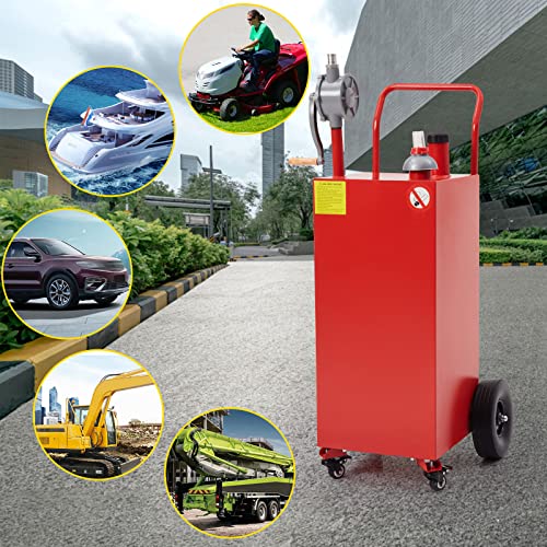 30 Gallon Portable Fuel Tank with Pump and Wheels N8717