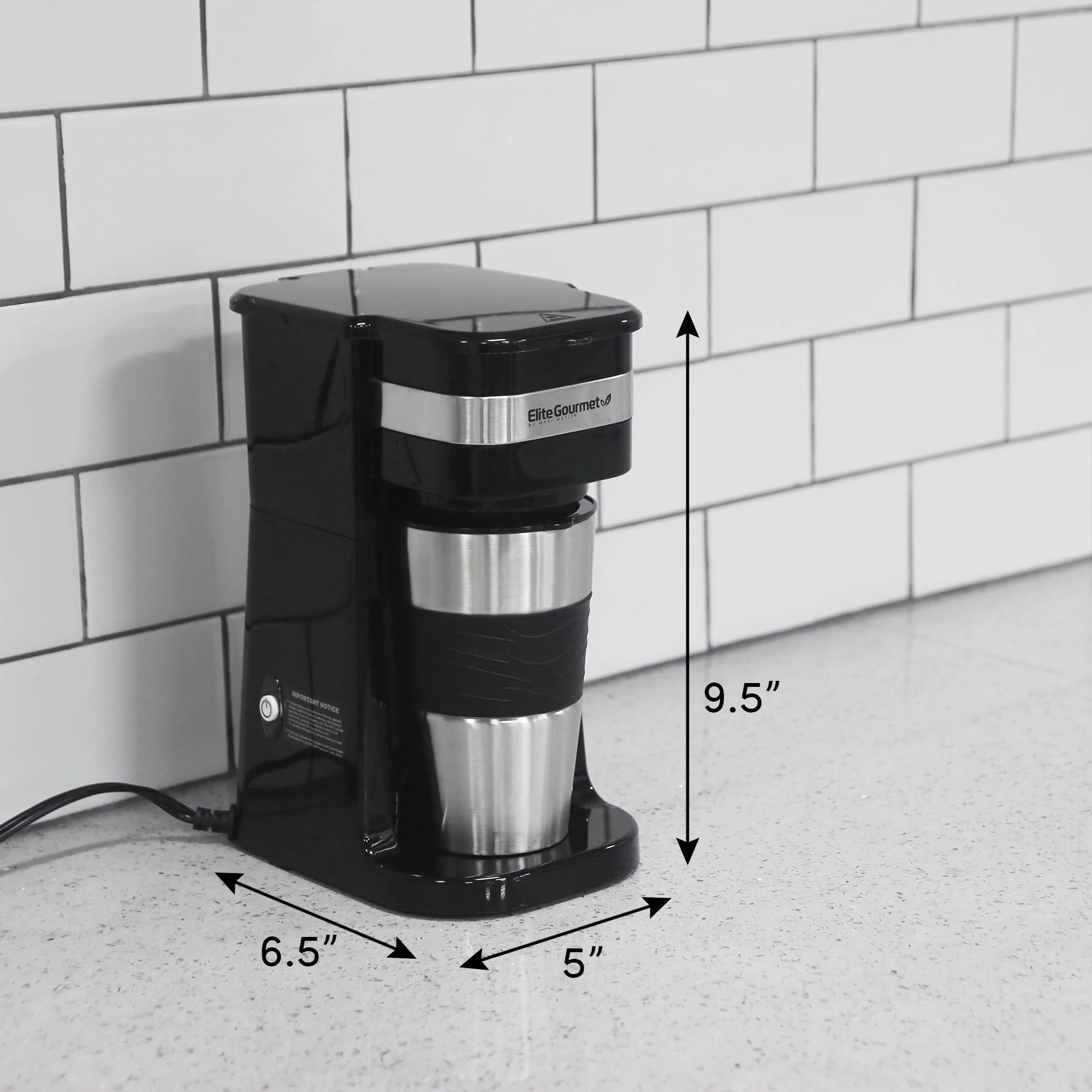 Single Serve Coffee Maker with Stainless Steel Travel Mug R261