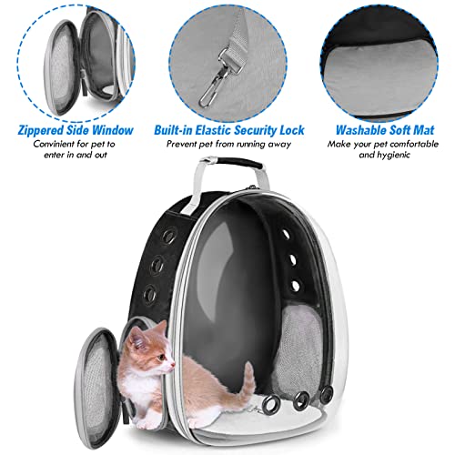Black Expandable Cat Carrier Backpack D727