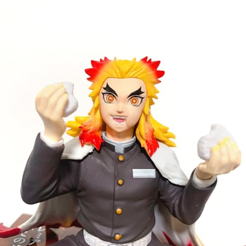 Anime Devil Slayer Eating Rice Balls Sitting Pose Action Figure Toy W604645