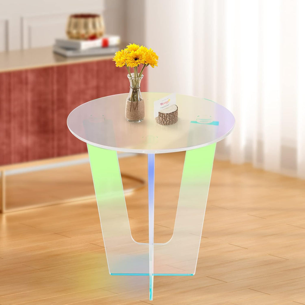 Acrylic Side Table with Storage Shelf S33019