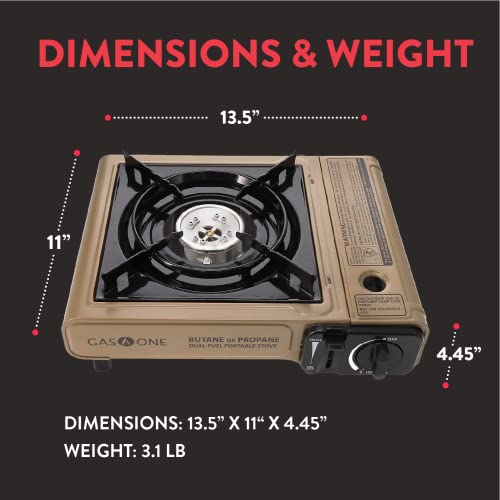 Portable Dual Fuel Propane Butane Stove with Carrying Case O665