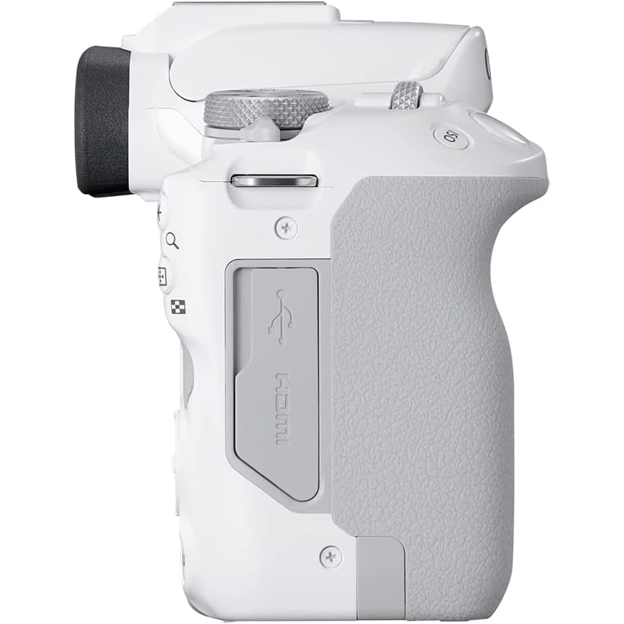 White Mirrorless Camera with RF-S 18-45mm Lens, 64GB Memory Cards, Battery, Bag O103
