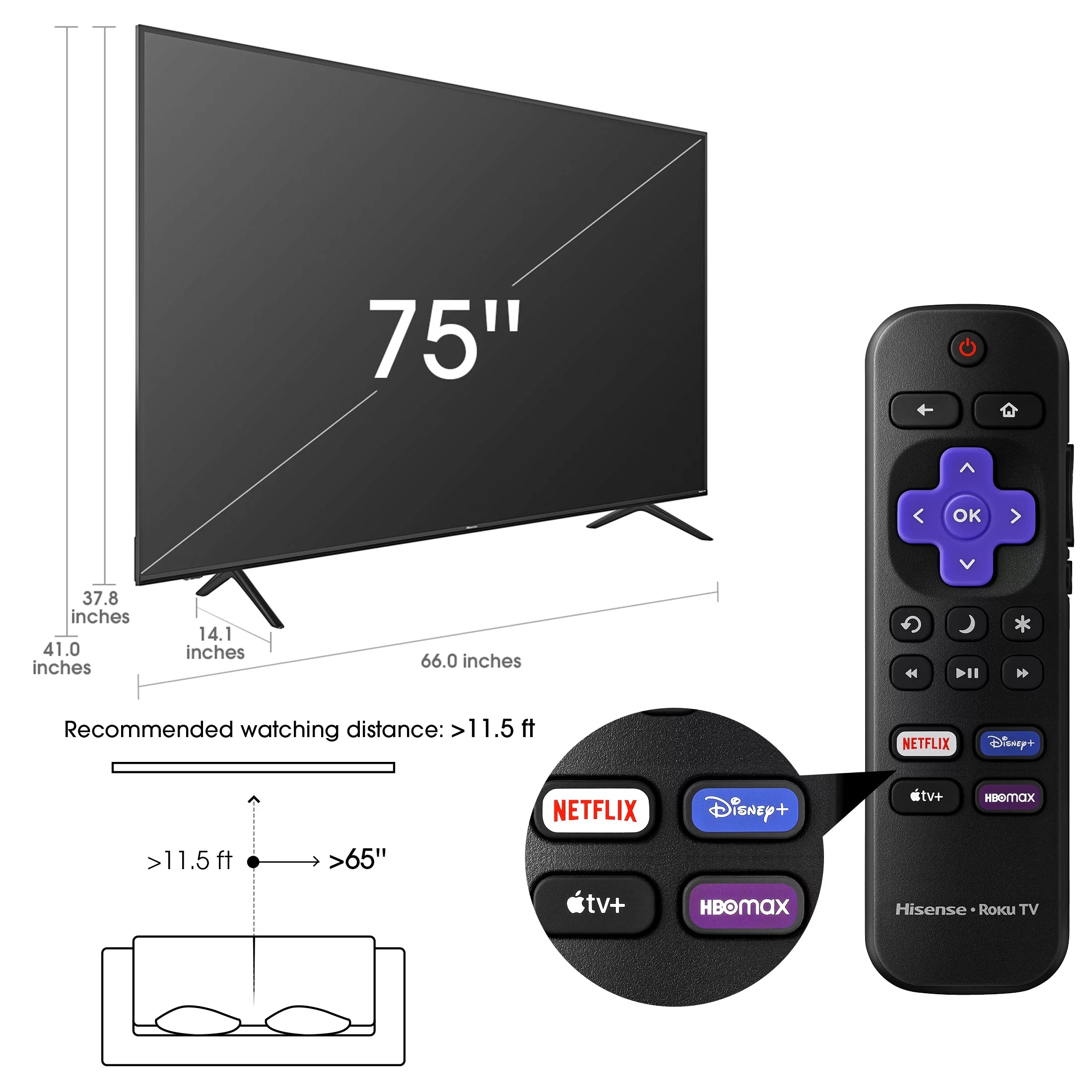 75" Class 4K UHD LED Smart TV D802