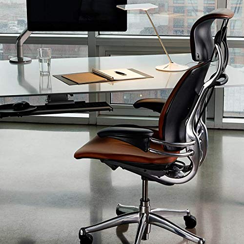 Polished Aluminum Ergonomic Office Chair with Headrest and Adjustable Arms B470