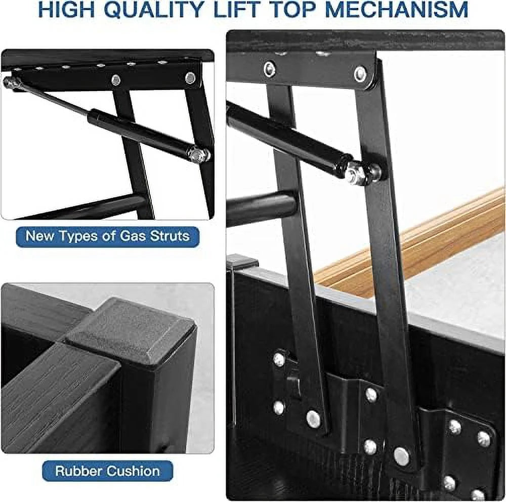 Brown Lift Top Coffee Table with Hidden Compartment H23787