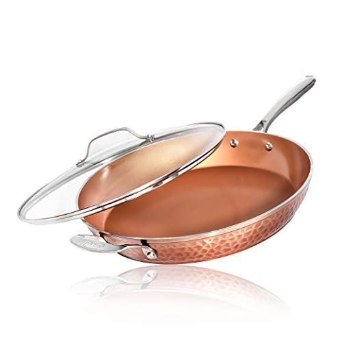 14 Inch Non Stick Copper Frying Pan with Lid E9034