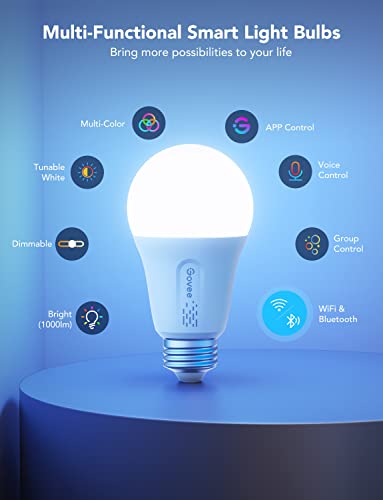 2 Pack Smart Light Bulbs, Dimmable RGBWW A19 T8862