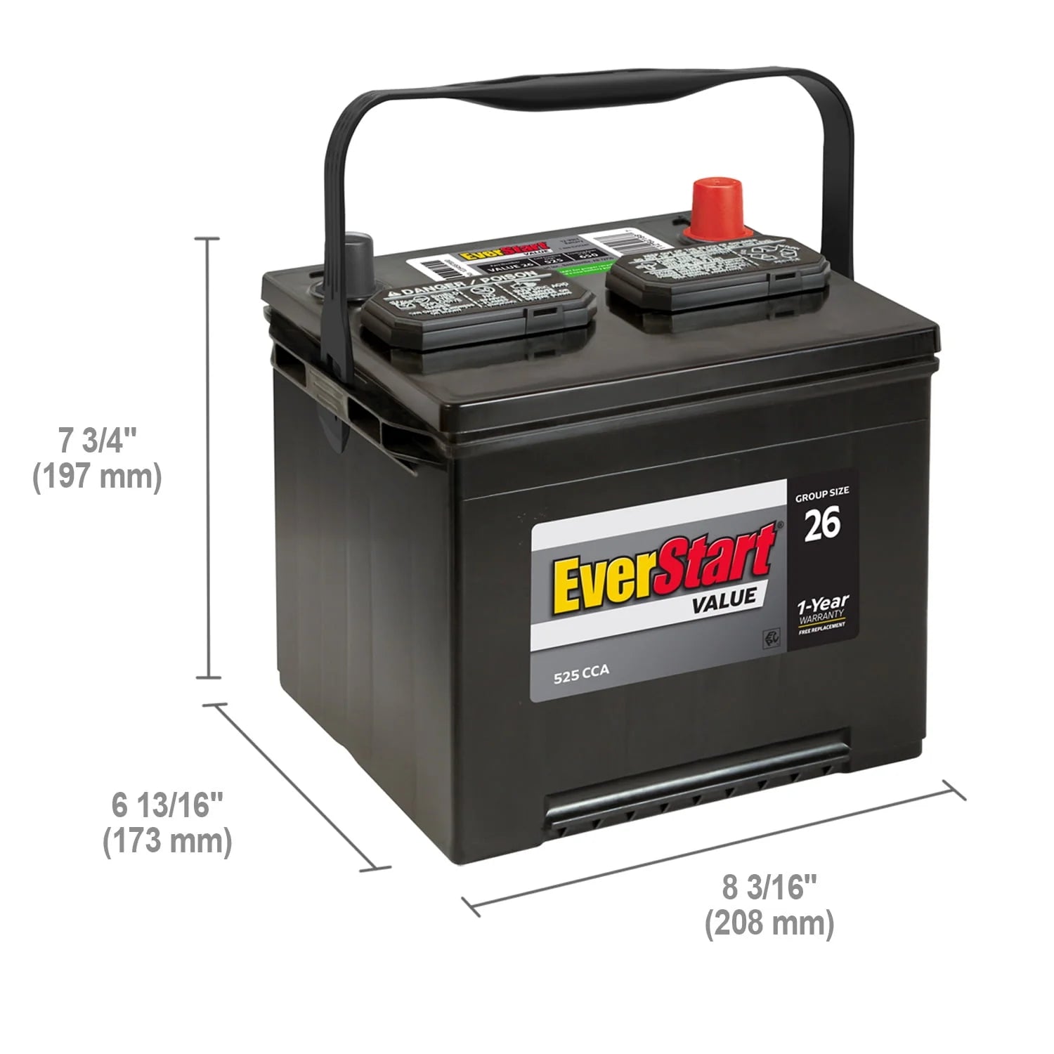 12 Volt 525 CCA Lead Acid Automotive Battery B778442