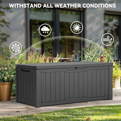 120 Gallon Waterproof Outdoor Storage Box (Light Brown) P6178