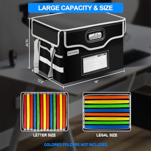 Fireproof Document Bag with Aluminum Foil Insulation, 4-Layer Fireproof File Box with Water-Resistant Zipper H1761