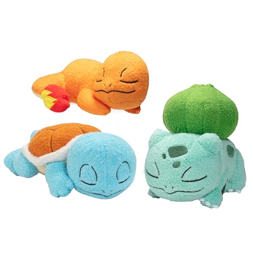 5" Sleeping Squirtle, Charmander & Bulbasaur Plush 3-Pack D301