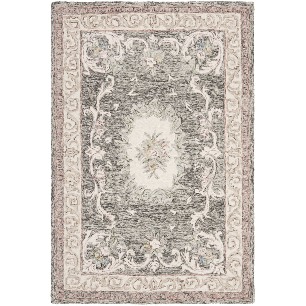 Ivory Charcoal Rug O6169
