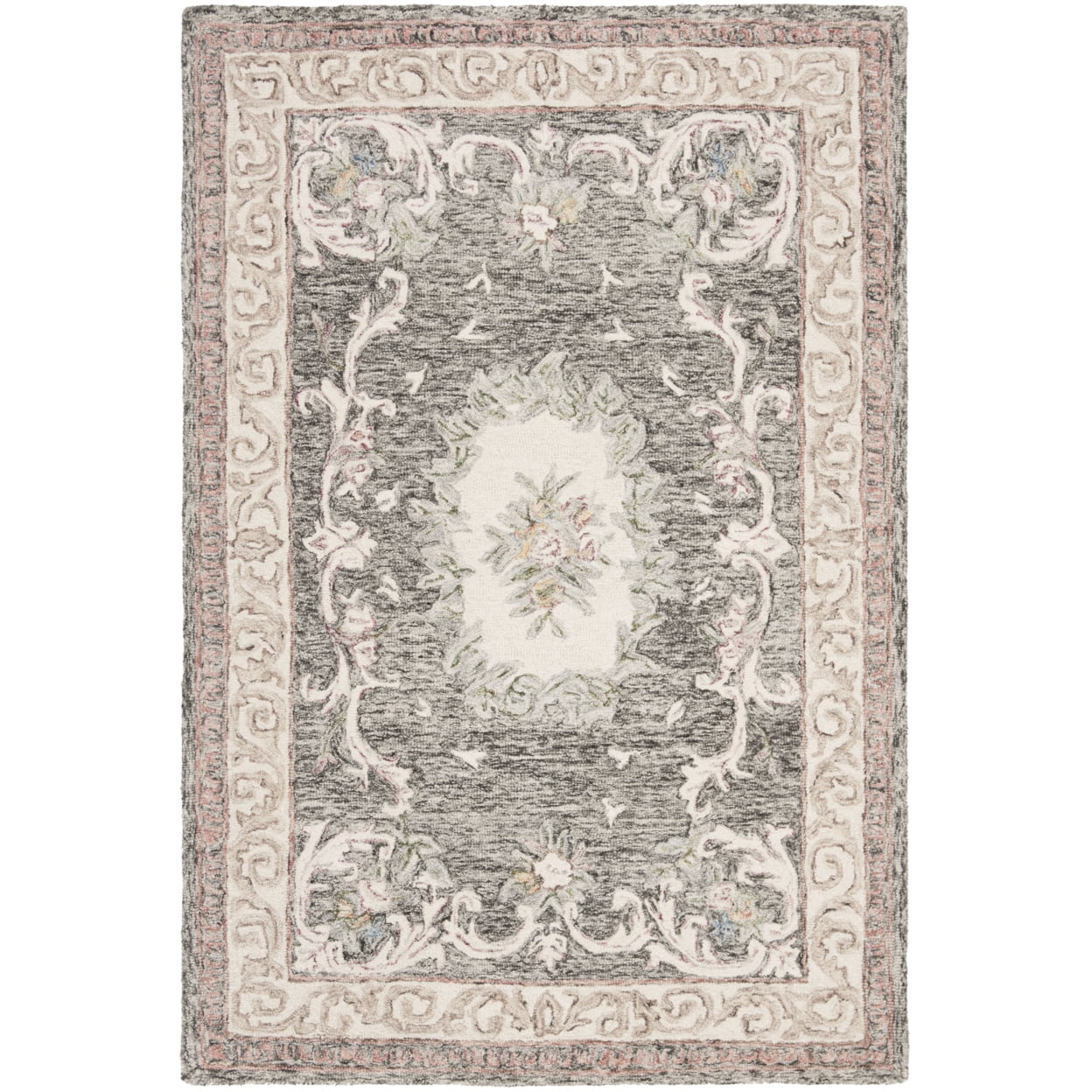 Ivory Charcoal Rug O6169