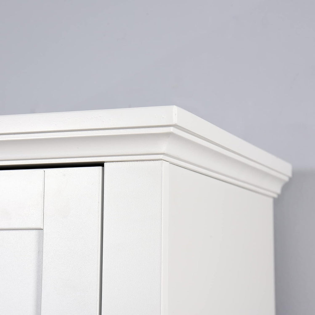 White 15.7"L x 11.8"W x 67"H Narrow Bathroom Storage Cabinet with Shelves and Door Q5278