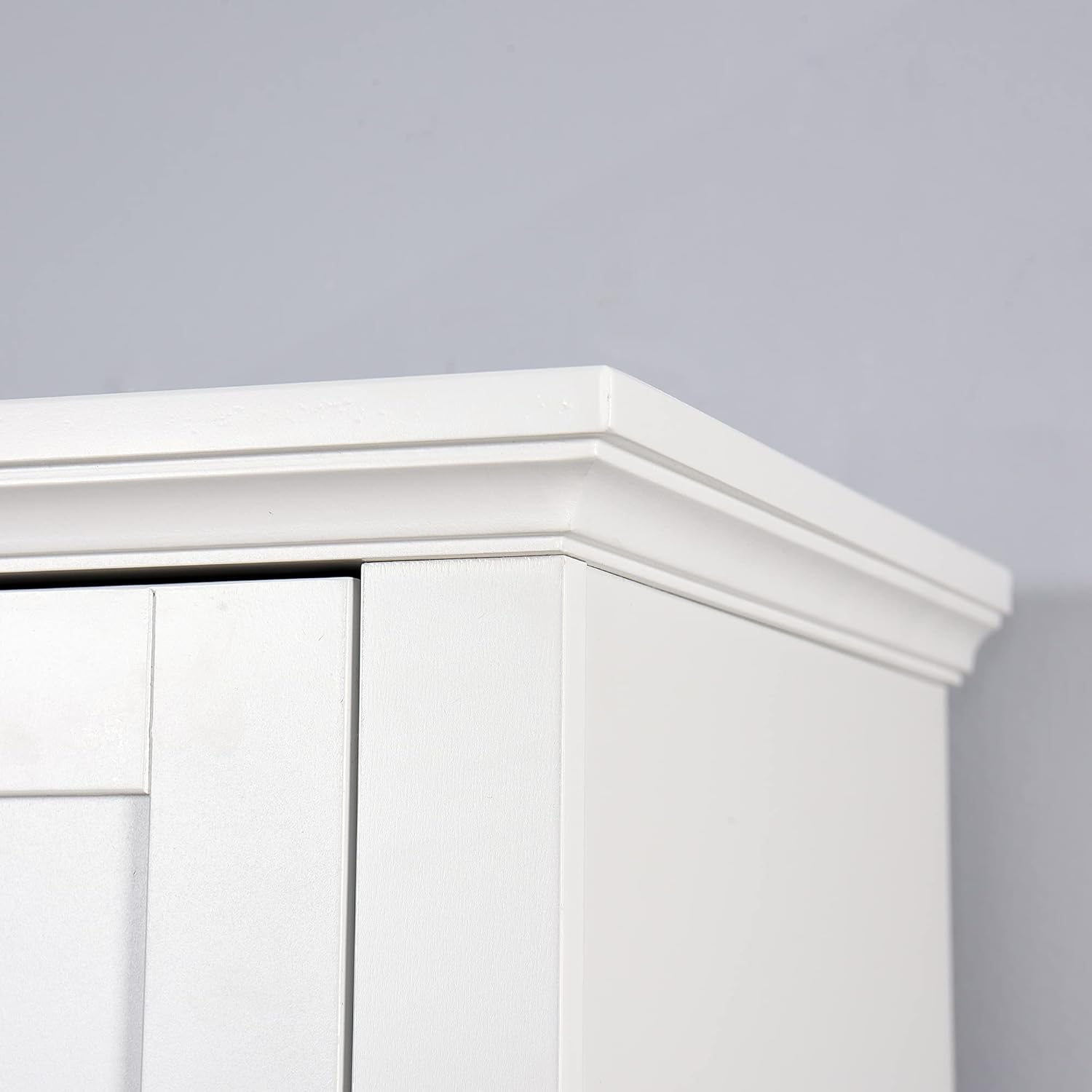 White 15.7"L x 11.8"W x 67"H Narrow Bathroom Storage Cabinet with Shelves and Door Q5278