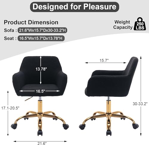 Faux Fur Desk Chair with Rolling Wheels O610