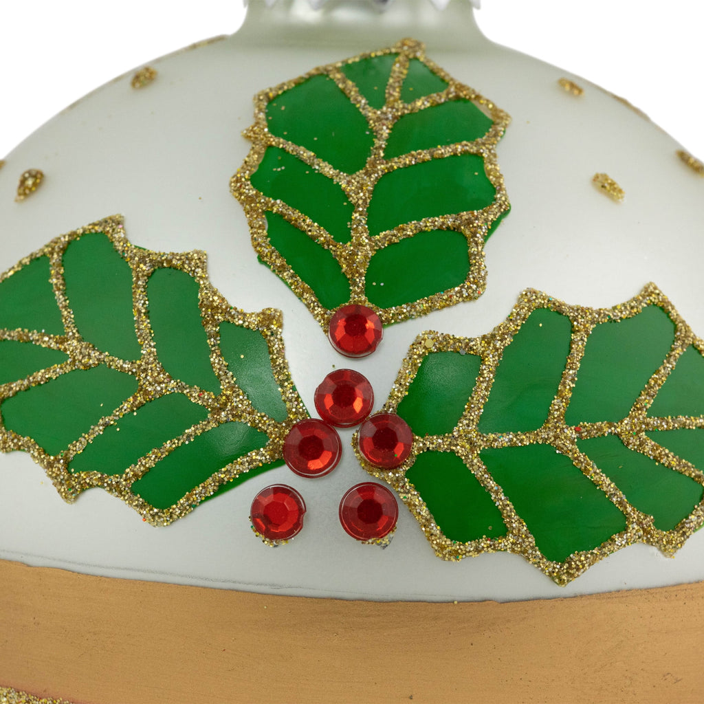 Set of 2 Glittered Christmas Glass Ball Ornaments 4" Z939321