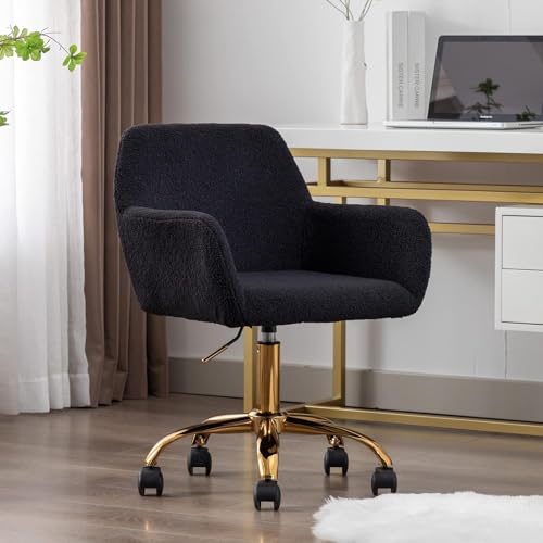 Faux Fur Desk Chair with Rolling Wheels O610