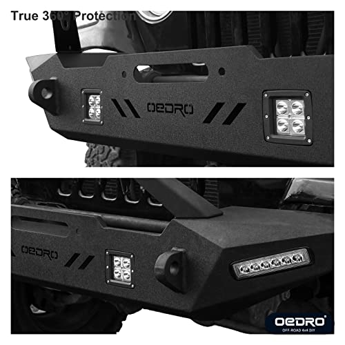 Front Bumper with Winch Plate Mounting & LED Lights & D-Rings O20987