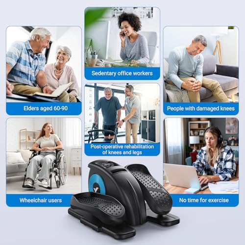 Under Desk Elliptical Machine, Electric Seated Pedal Exerciser with 12 Adjustable Speed & Remote Control H818136