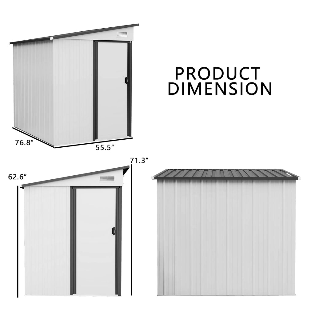 Outdoor Metal Storage Shed with Pent Roof I98455