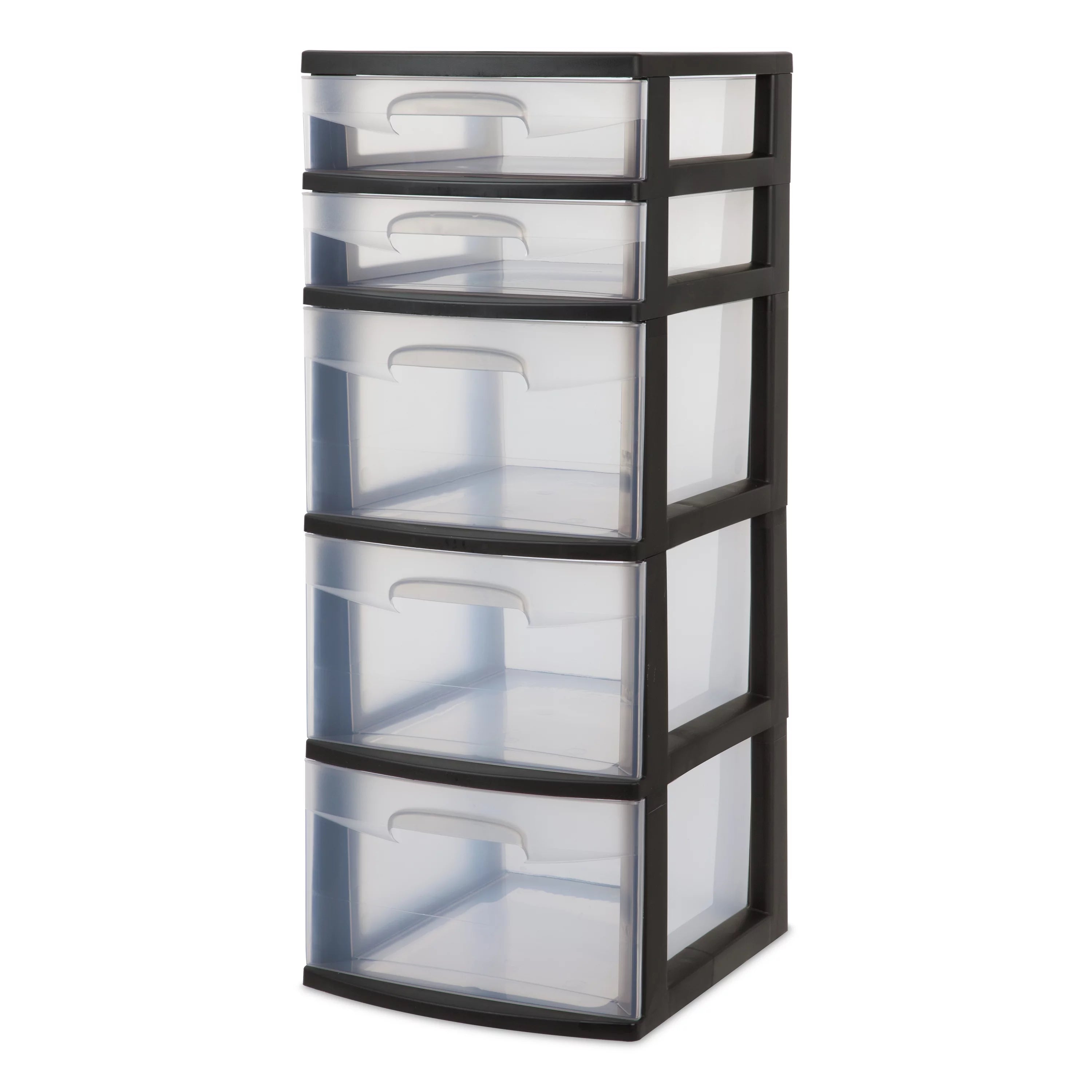 Black Plastic 5-Drawer Tower V308