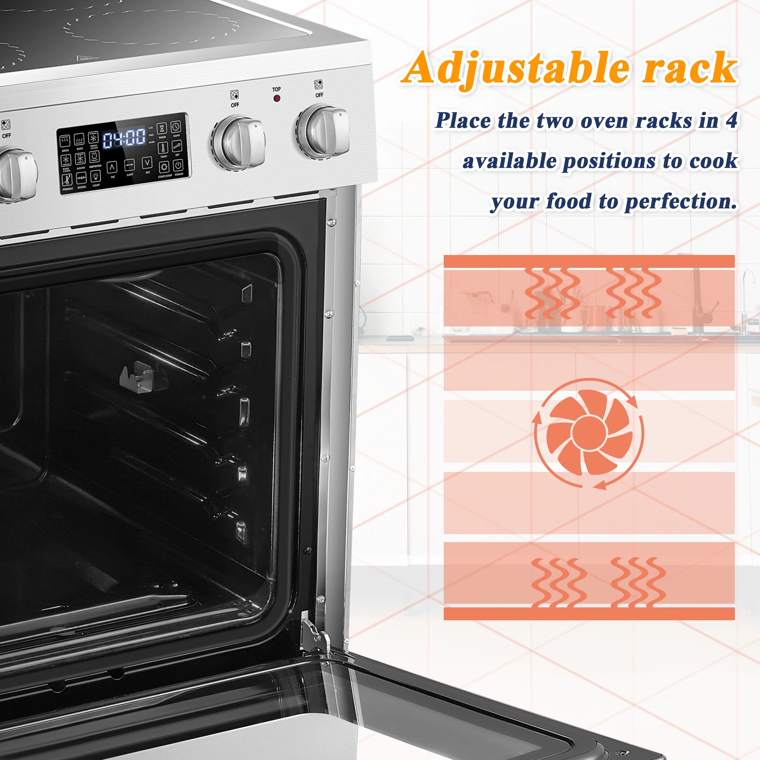 24 inch 2.9 Cu.ft Freestanding Electric Range with Convection Oven F4227