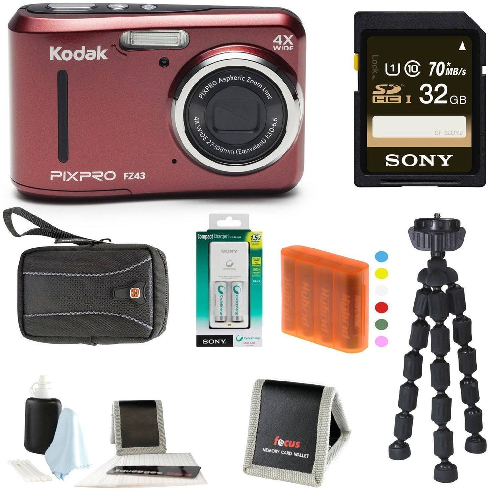 Red Pixpro Fz43 Camera with 32GB SDHC Bundle T91880