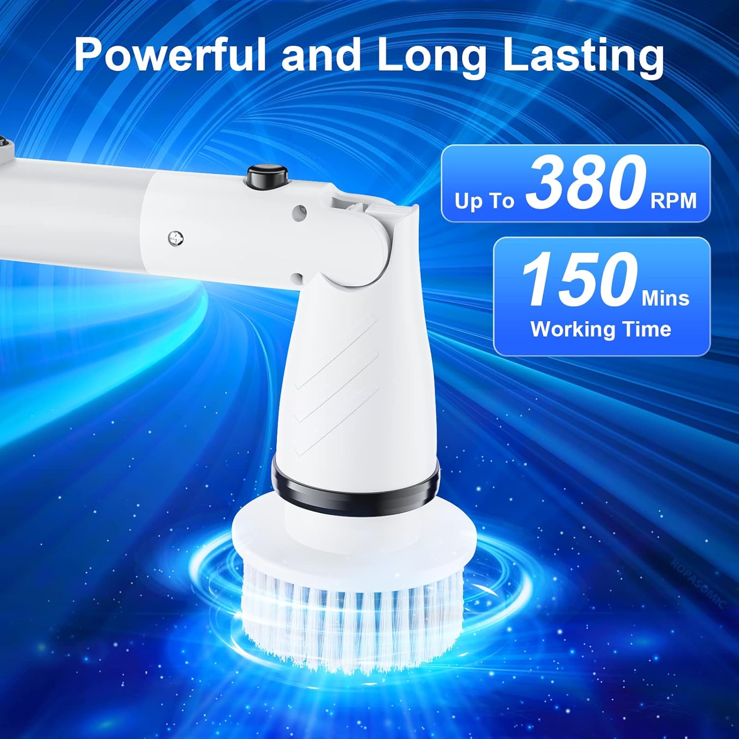 Cordless Electric Spin Scrubber with Adjustable Extension Handle (Grey) G87251
