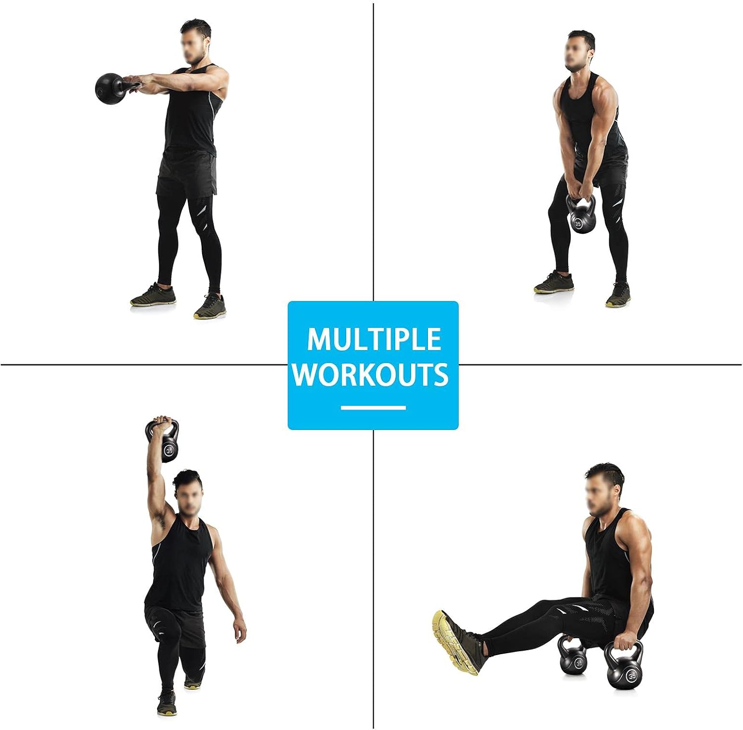 35lbs Kettlebell Weights with Wide Flat Base Textured Grip G120984