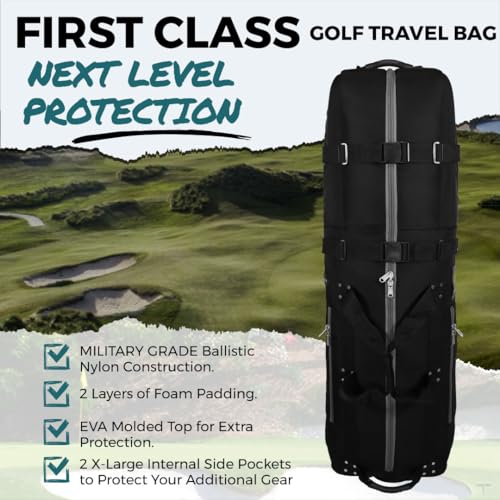 Padded Golf Club Travel Cover with Wheels L819242