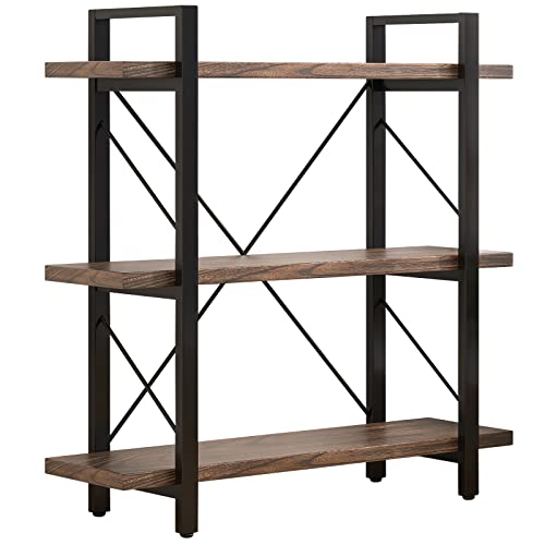 5-Tier Retro Brown Real Wood Bookshelf T97298