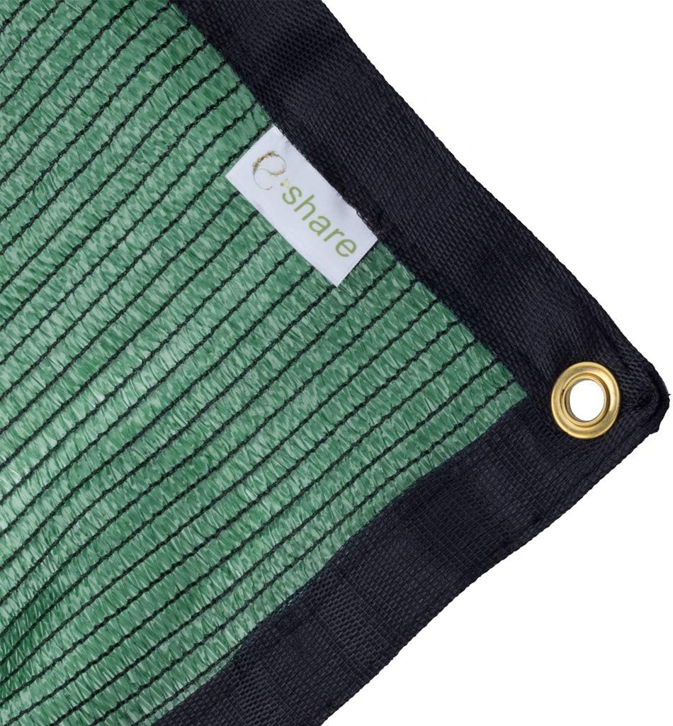 70% Green Shade Cloth Taped Edge with Grommets 20 ft X 10 ft J68446