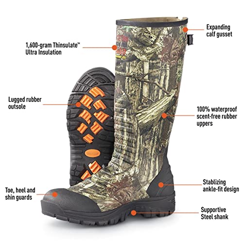 Men's Ankle Fit Camo Hunting Insulated Rubber Boots Waterproof Rain Shoes Y756324