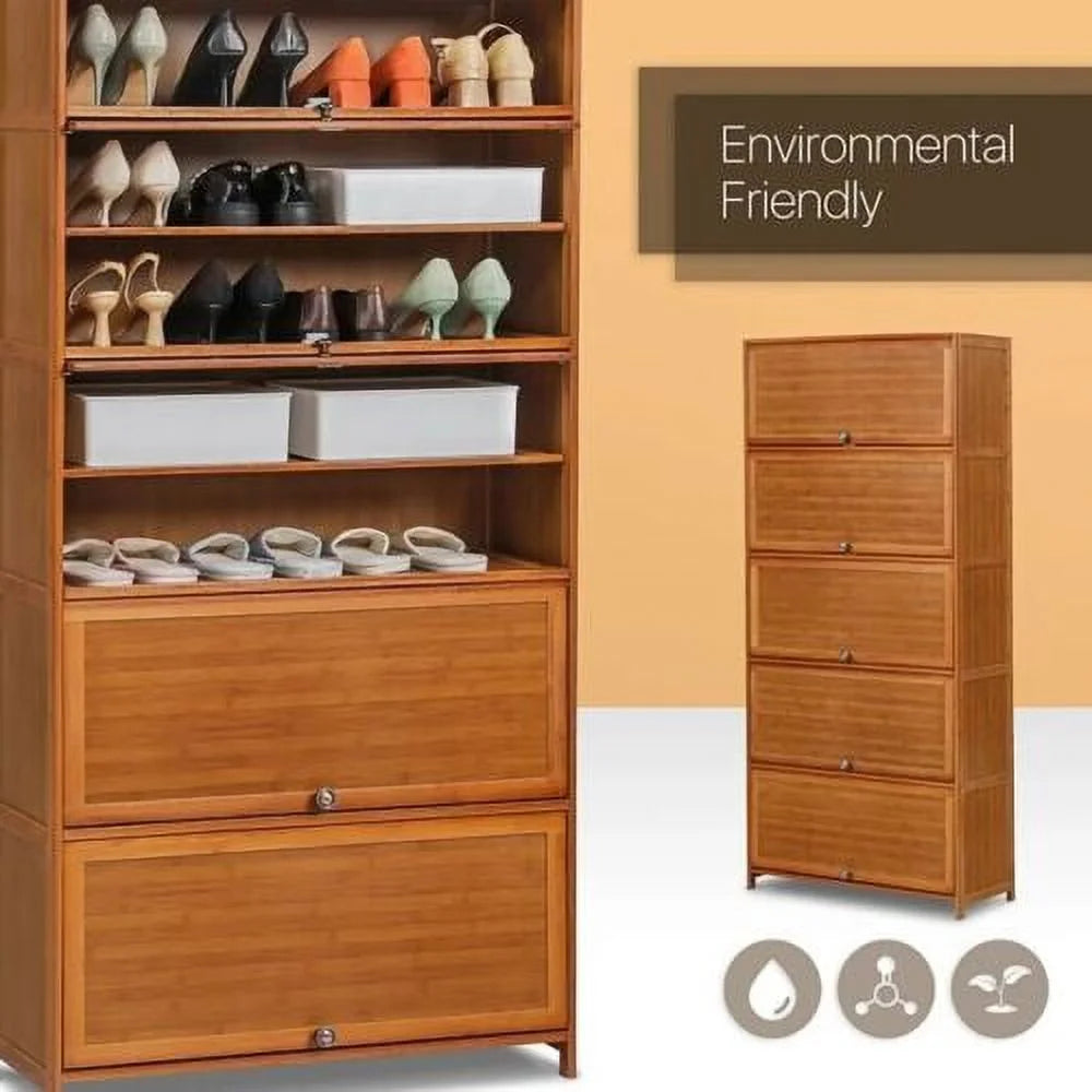 10 Tier Bamboo Shoe Rack Storage Furniture C299673