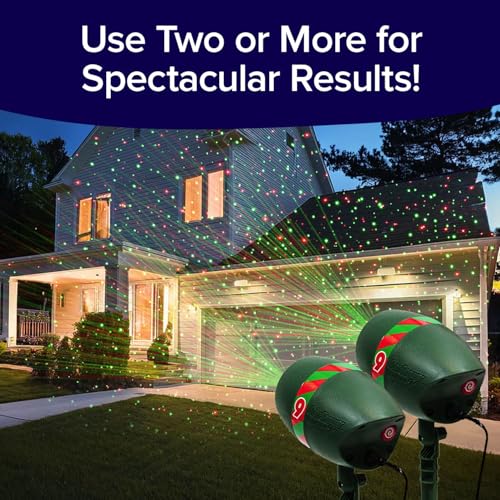 2 Pack Outdoor Christmas Laser Projector with Remote O2308