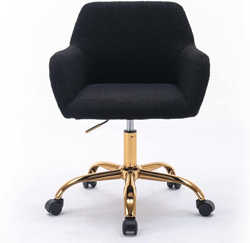 Faux Fur Desk Chair with Rolling Wheels O610