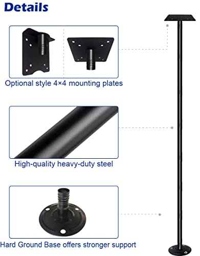 Matte Black 105 Inch Heavy Duty Bird Feeder Pole Kit with 5-Forked Base M3100