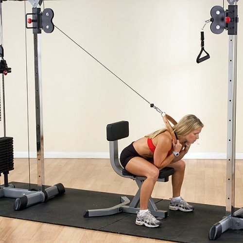 Black Cable Crossover Exercise Machine with Dual Weights Stack H828