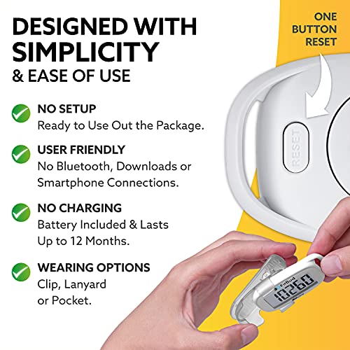 Simple Step Counter Walking 3D Pedometer with Clip and Lanyard V3386